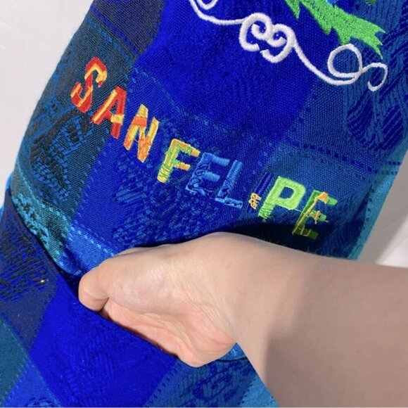 Vintage San Felipe Blue Jacquard Woven Apron - Picture 6 of 6